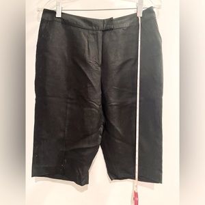 Black linen walking shorts